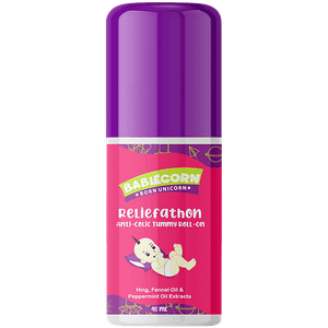 Babiecorn Babiecorn Reliefathon Anti Colic Tummy Roll On For Soothing Colic And Crankiness In Babies 100 Ayurvedic Made With Hing Fennel Ginger Turmeric And Peppermint Extracts 40ml 40 Gm
