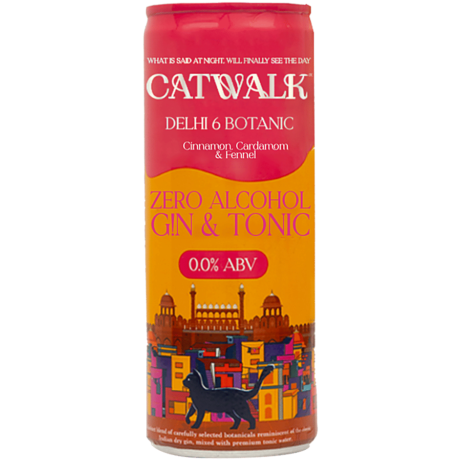 Catwalk Delhi 6 Botanic Cinnamon Cardamom Fennel Zero Alcohol Gin Tonic 250 Ml