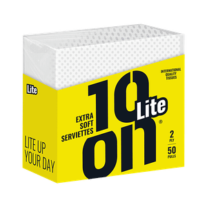 10on Tissues Lite Extra Soft Servettes Table Top 2 Ply 50 Pulls