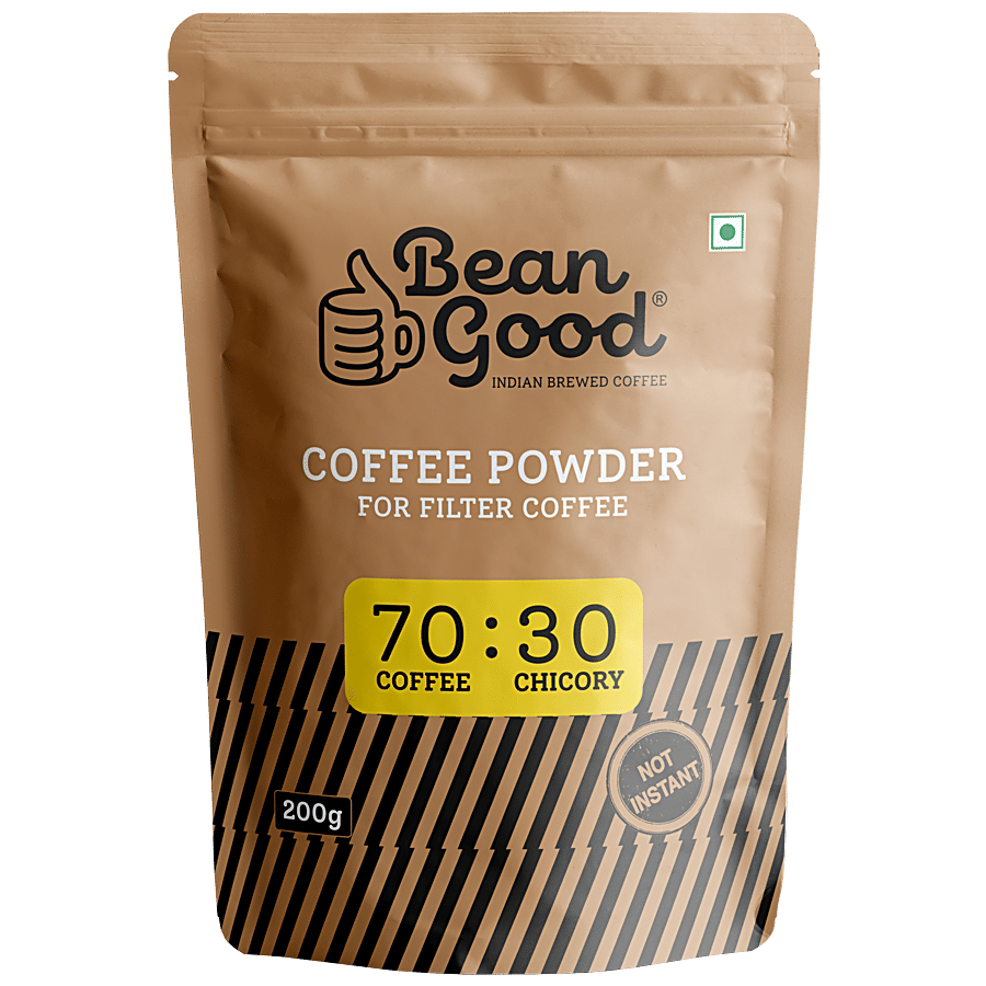 Bean Good Filter Coffee Powder 70 Arabica Robusta 30 Chicory Blend Strong Boosts Energy 200 G