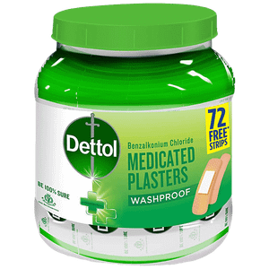 Dettol Medicated Plasters For Antiseptic First Aid Washproof 172 Pcs Jar