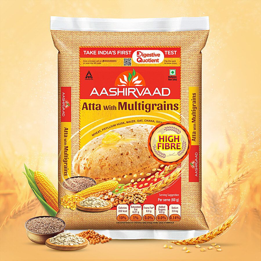 Aashirvaad Atta With Multigrains High Fibre Soft Rotis 10 Kg