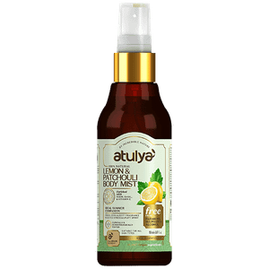 Atulya Lemon Patchauli Body Mist With Neem Vitamin E Relieves Stress Uplift Spirit 150 Ml