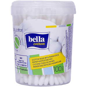 Bella Cotton Buds With Paper Stick Soft Gentle On Skin 100 Pcs Box