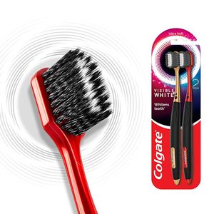 Colgate Visible White O2 Toothbrush With Ultra Soft Bristles For Teeth Whitening 2 Pcs