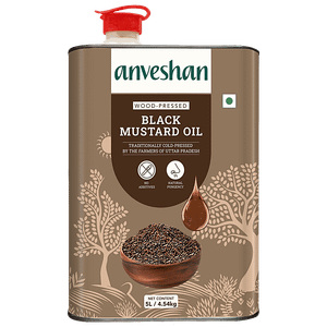 Anveshan Wood Pressed Mustard Oil Edible Natural No Preservatives For All Purposes 5 L