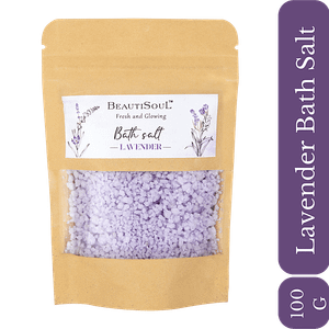 Beautisoul Lavender Bath Salt Aromatherapy Paraben Free For Muscle Pain Stress Relief 100 G
