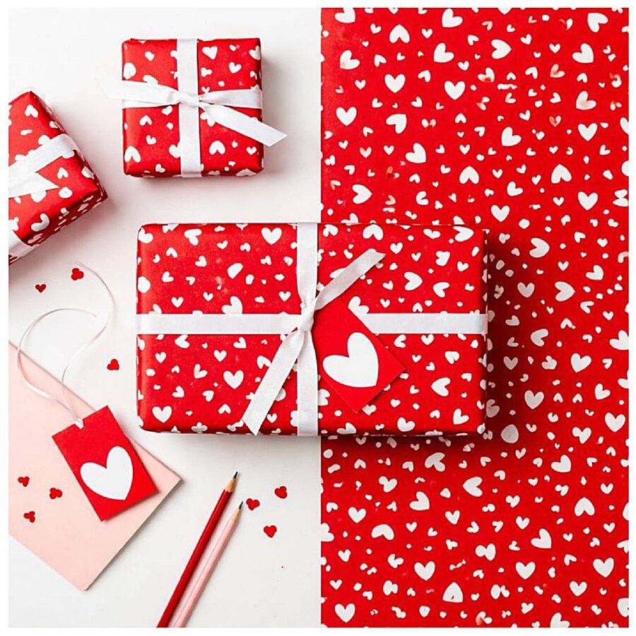 Creative Space Gift Wrap Red White Colour 5 Pc