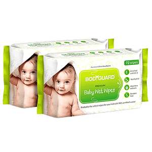 Bodyguard Premium Baby Wet Wipes With Aloe Vera Paraben Free 72 Pulls