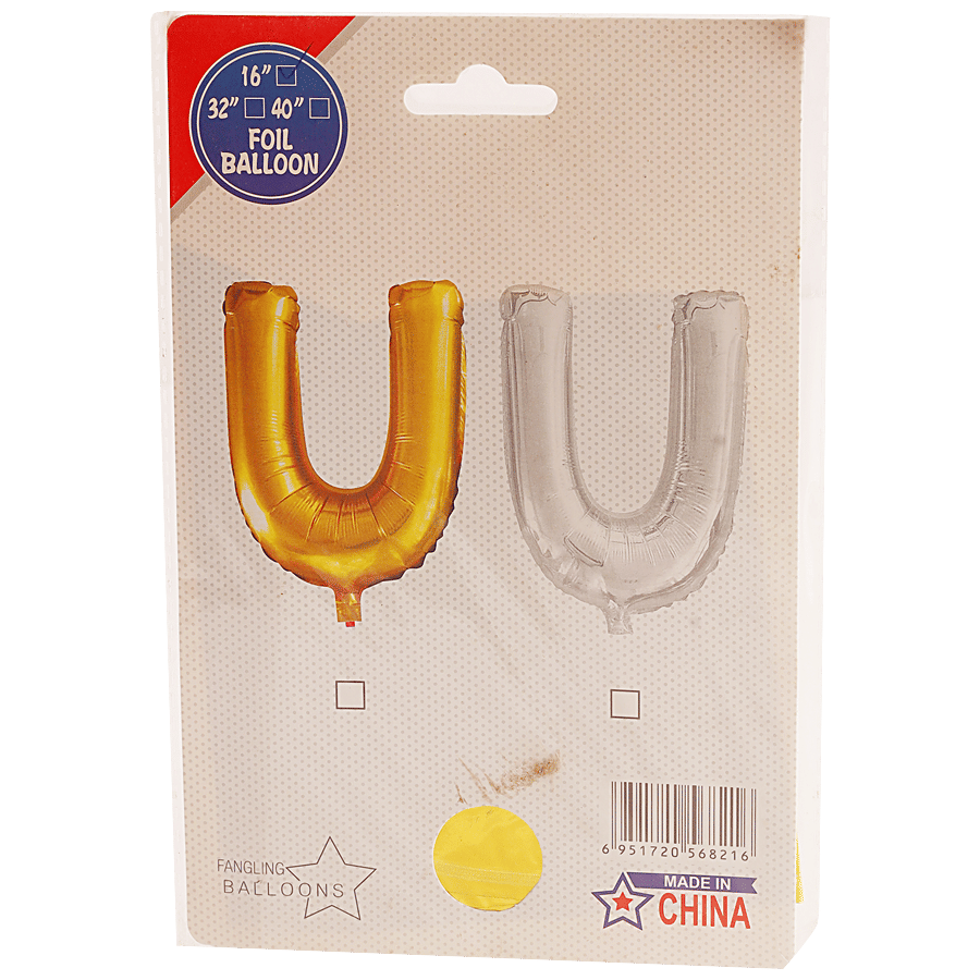 Bvishal Foil Alphabet Balloon Letter U Party Decor For Birthday Anniversary 1 Pc