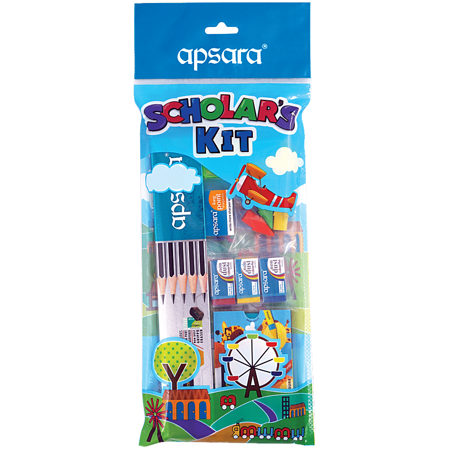 Apsara Scholars Kit Assorted Stationery Useful For Children 7 Pcs