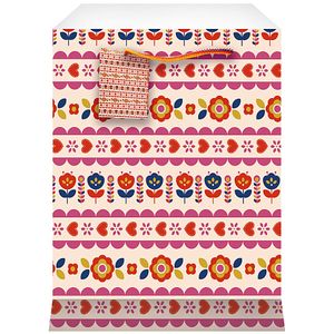 Archies Flowers Heart Printed Paper Gift Bag Medium Multicolour 3 Pcs