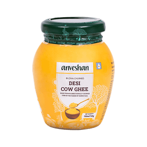 Anveshan A2 Desi Cow Ghee 150ml Traditionally Bilona Churned Danedar Ghee Aromatic Nabl Lab Tested 70 Tests Cruelty Free Grass Fed Glass Jar 150 Ml