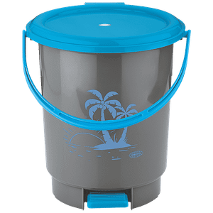 Asian Plastowares Look Beautifull Dustbin Jr With Handle Blue 8 L