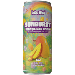 Boba Bhai Sunburst Mango Juice Drink With Passionfruit Popping Boba Nata De Coco 250 Ml Can