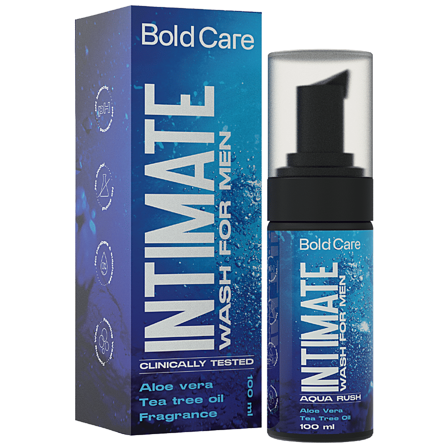 Bold Care Intimate Wash For Men With Tea Tree Oil And Aloe Vera Extract Ph Balanced Foaming Hygiene Wash Prevents Itching Irritation Bad Odor 120 Ml 155 G