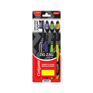 Colgate Zigzag Charcoal Soft Bristle Toothbrush 4 Pcs