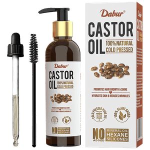 Dabur Castor Oil 100 Natural Cold Pressed Hydrates Skin Reduces Wrinkles 200 Ml