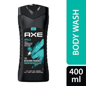 Axe Axe Apollo 3 In 1 Body Face Hair Wash For Men Long Lasting Fragrance 400ml 400 Ml
