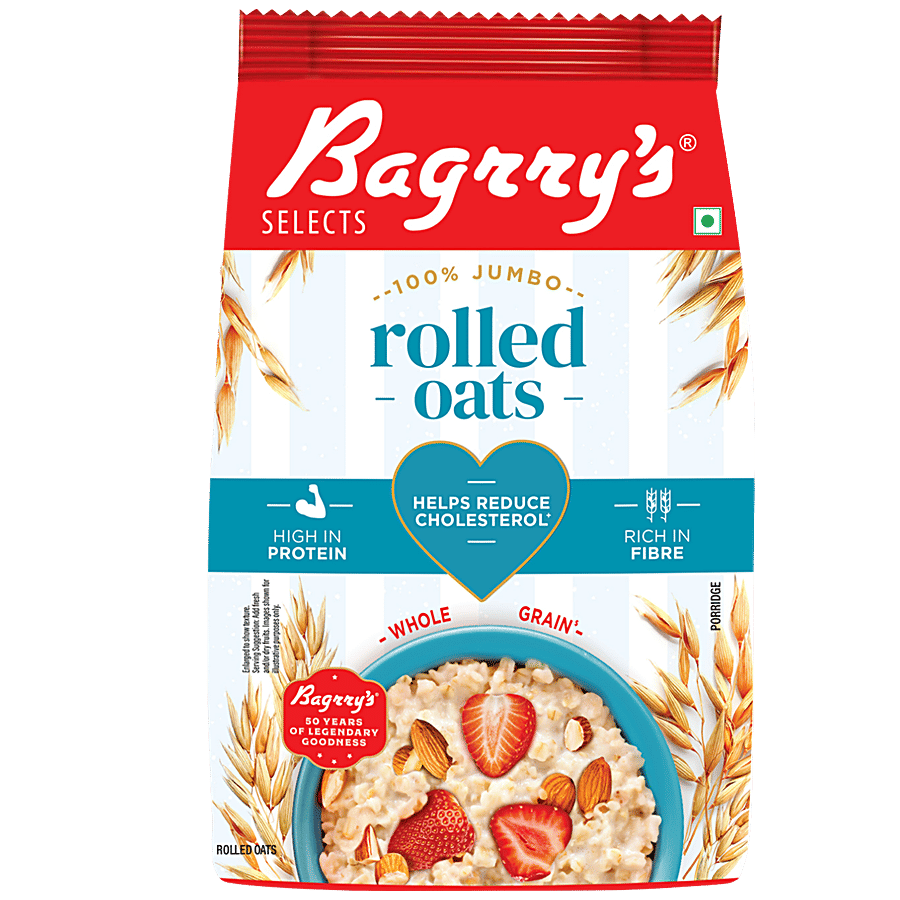 Bagrrys 100 Jumbo Whole Grain Rolled Oats 1 Kg Pouch