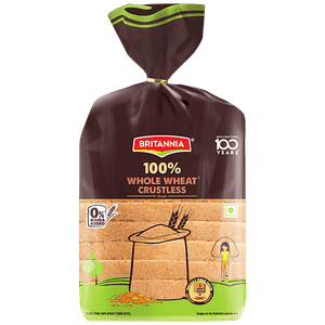 Britannia Whole Wheat Bread 100 Crustless Rich In Dietary Fibre 300 G