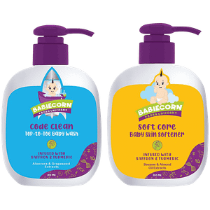 Babiecorn Babiecorn Soft Core Baby Skin Softener Code Clean Baby Top To Toe Body Wash 100 Ayurvedic And No Nasties For Gentle Skin Cleansing And Moisturization Refresh Hydrate Combo Of 2 X 200ml 400 Gm