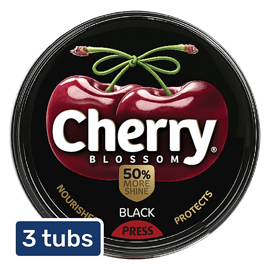 Cherry Blossom Wax Shoe Polish Black 3x40 G