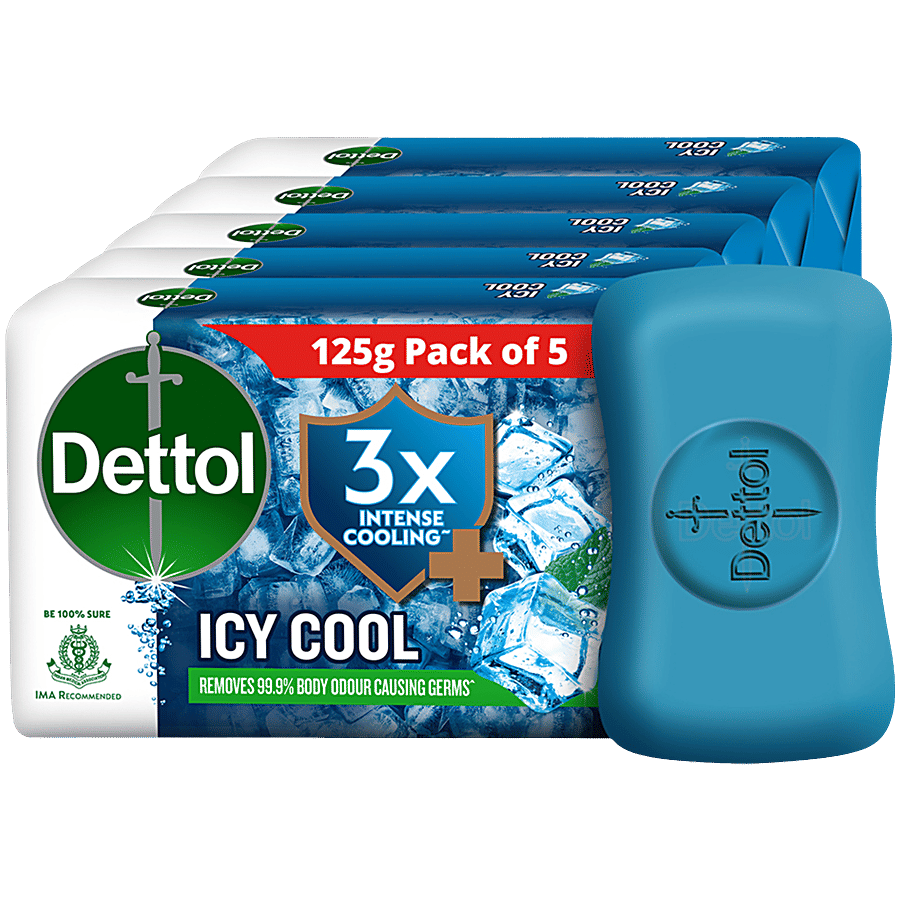 Dettol Intense Cool Bathing Soap Bar With Menthol Provides Germ Protection 125 G