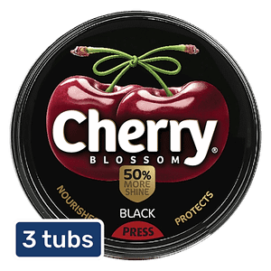Cherry Blossom Wax Shoe Polish Black 3x40 G