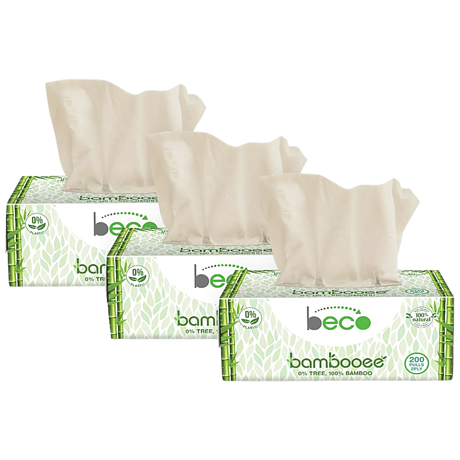 Beco Bambooee Facial Tissue Paper 100 Natural 2 Ply 200 Pulls