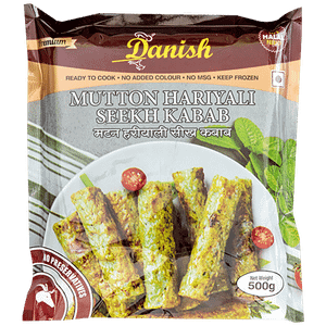 Danish Mutton Hariyali Seekh Kabab 100 Halal Product No Added Colours Ready To Cook 500 G