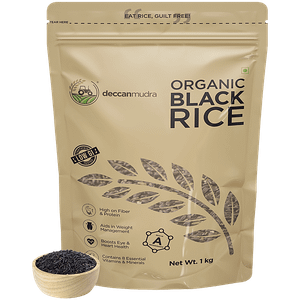 Deccan Mudra Organic Black Ricekalabatti Low Gi Rich In Antioxidants Fibre Protein Boosts Heart Health 1 Kg Pouch