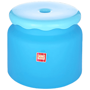 All Time Plastic Frosty Bathroom Stool Blue 1 Pc