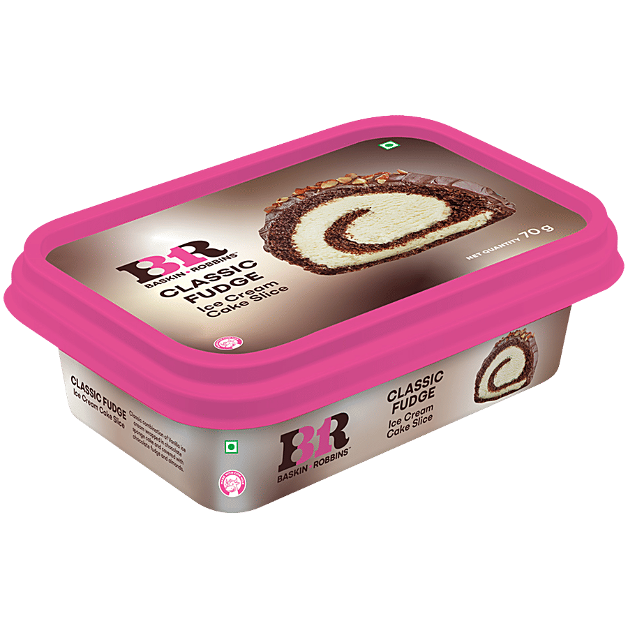 Baskin Robbins Ice Cream Roll Cake Slice Classic Fudge 70 G