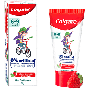Colgate Kids Toothpaste 6 9 Years Natural Strawberry Mint Flavour 0 Artificial 80 G Tube