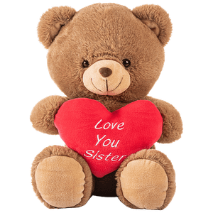 Dimpy Stuff Dimpy Stuff Teddy Bear With Love You Sister Quote On Heart Brown 30 Cm 1 Pc