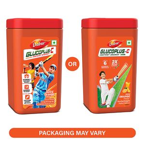 Dabur Glucoplus C Instant Glucose Juicy Orange Flavour 400 G Jar