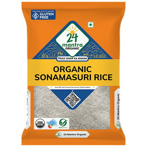 24 Mantra Organic Sonamasuri Raw Rice Polished 5 Kg Pouch