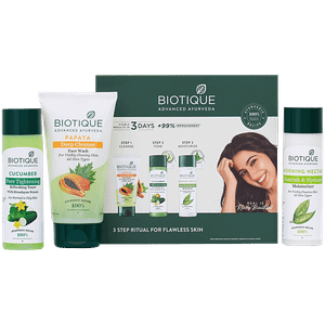 Biotique Biotique 3 Step Ritual For Flawless Skin Gift Kit 390ml 3 Pc