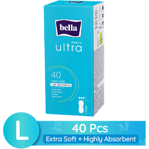 Bella Panty Liners Ultra Eliminates Odour Highly Absorbent Large 40 Pcs