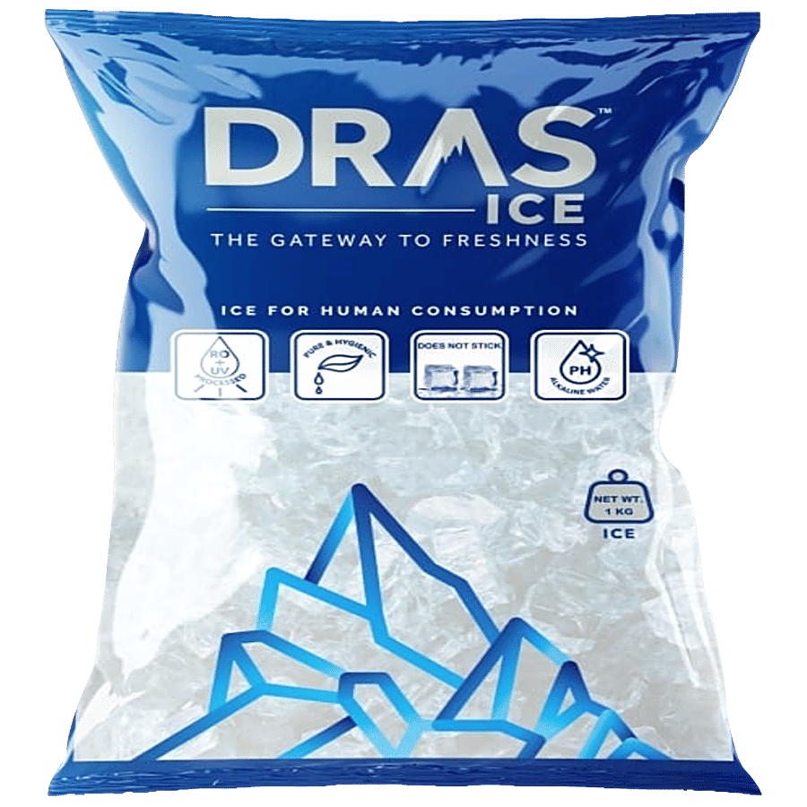 Dras Ice Ice Cube For Human Consumption From Potable Water Ideal For Beverages 1 Kg