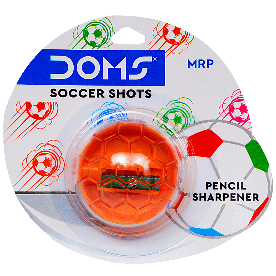 Doms Soccer Shots Pencil Sharpener Long Lasting Blade Anti Rust Coating 1 Pc