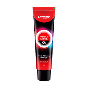 Colgate Visible White O2 Toothpaste Active Oxygen Technology Whitens Teeth Peppermint Sparkle 50 G Box