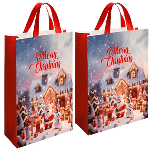 Cs Marry Christmas Santa Hand Paper Gift Carry Bag 2 Pcs
