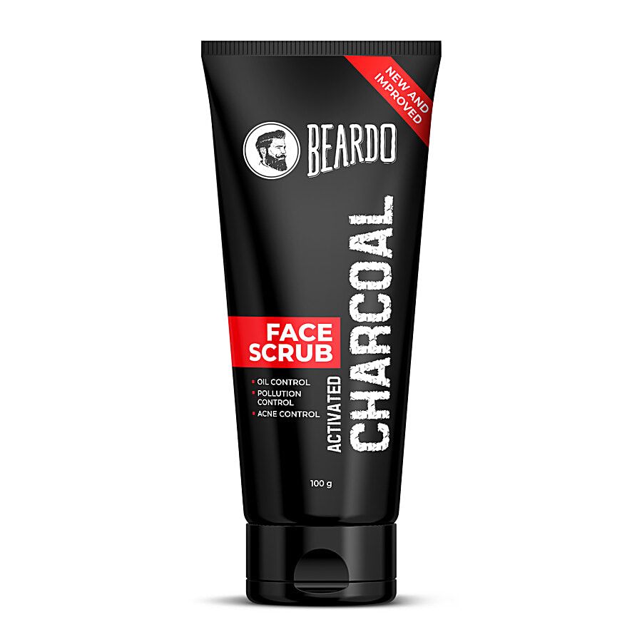 Beardo Activated Charcoal Face Scrub Deep Pore Cleaning Removes Dirt Impurities For Men 100 G Tube