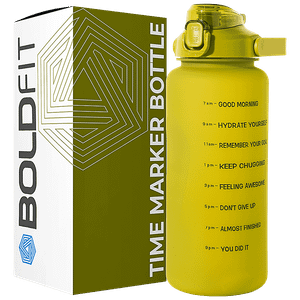 Boldfit Motivational Plastic Gym Gallon Water Bottle With Time Markers Army Green 2 L