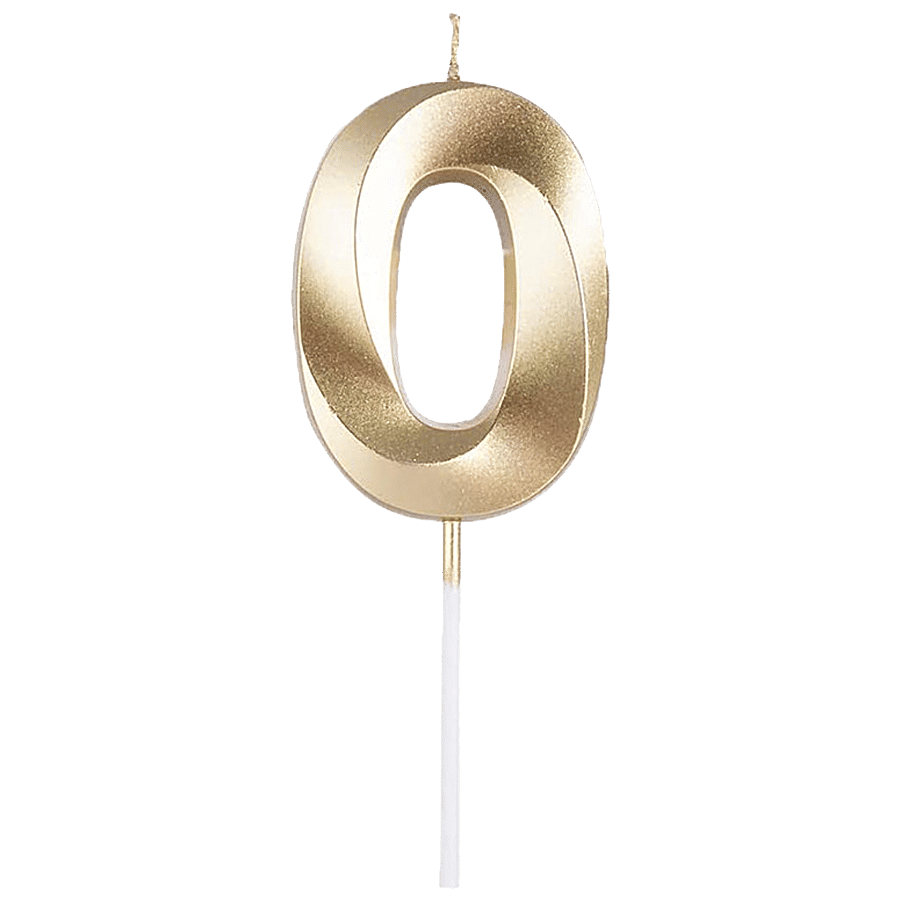 Cherishxcom Numerical 0 Birthday Candle For Cake Decorations Parties Anniversary Celebrations Golden 1 Pc