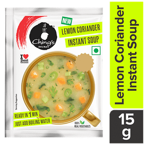 Chings Secret Lemon Coriander Instant Soup 100 Real Vegetables 15 G