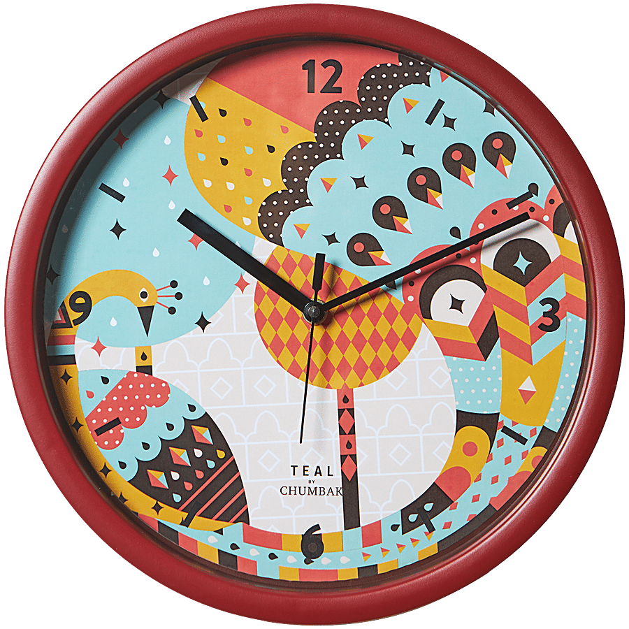 Chumbak Teal By Chumbak Peacock Pride Wall Clock 1 Pc