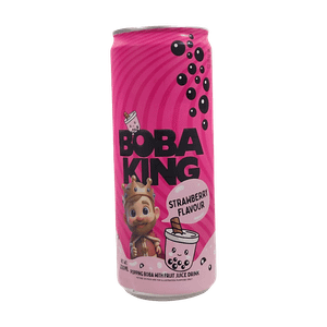 Boba King Strawberry Flavour Popping Boba With Fruit Juice Drink 300 Ml